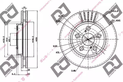 Тормозной диск DJ PARTS BD1228